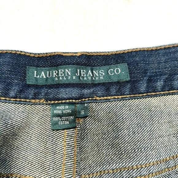 Vintage Lauren Jeans Ralph Lauren‎ Bootcut Floral Print Cotton Dark 16 (37x30.5)