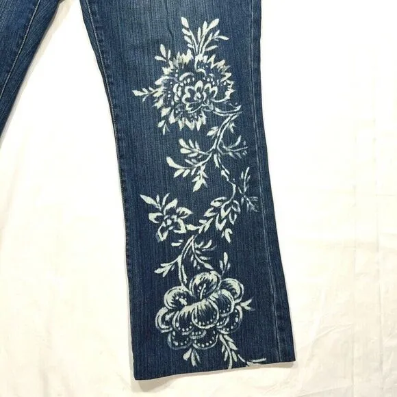 Vintage Lauren Jeans Ralph Lauren‎ Bootcut Floral Print Cotton Dark 16 (37x30.5)