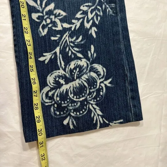 Vintage Lauren Jeans Ralph Lauren‎ Bootcut Floral Print Cotton Dark 16 (37x30.5)