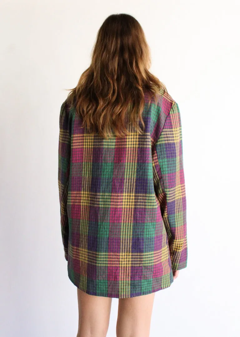 Vintage Plaid Blazer S0178
