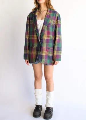 Vintage Plaid Blazer S0178