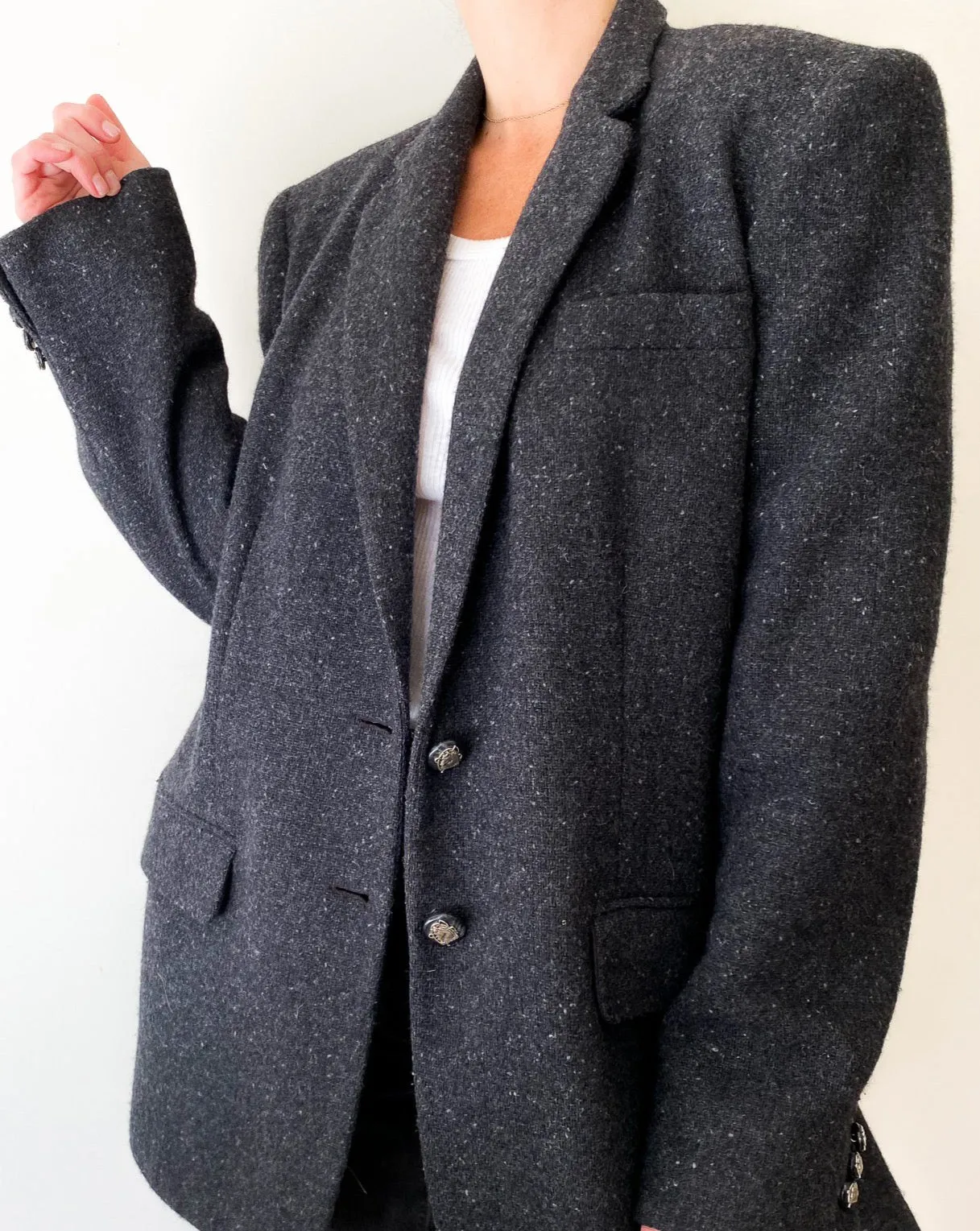 Vintage Ralph Lauren Charcoal Wool Blazer