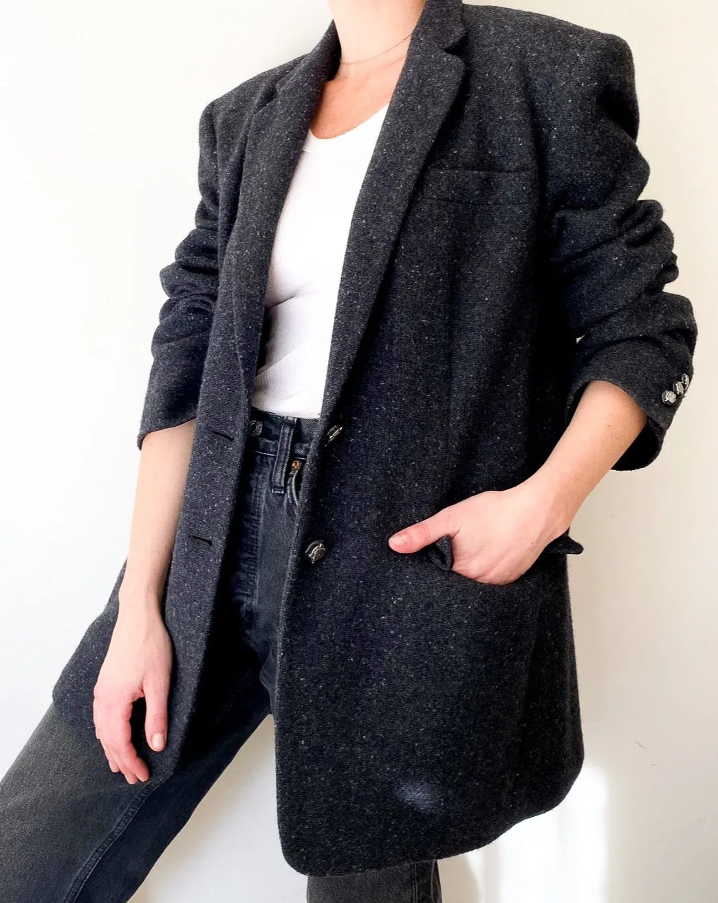 Vintage Ralph Lauren Charcoal Wool Blazer