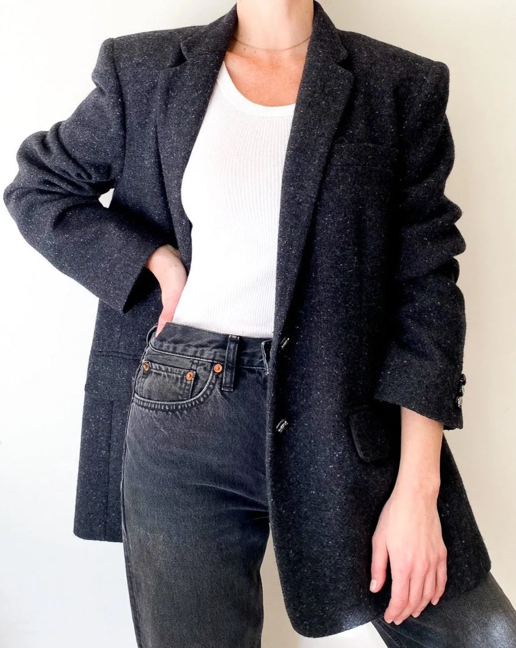 Vintage Ralph Lauren Charcoal Wool Blazer