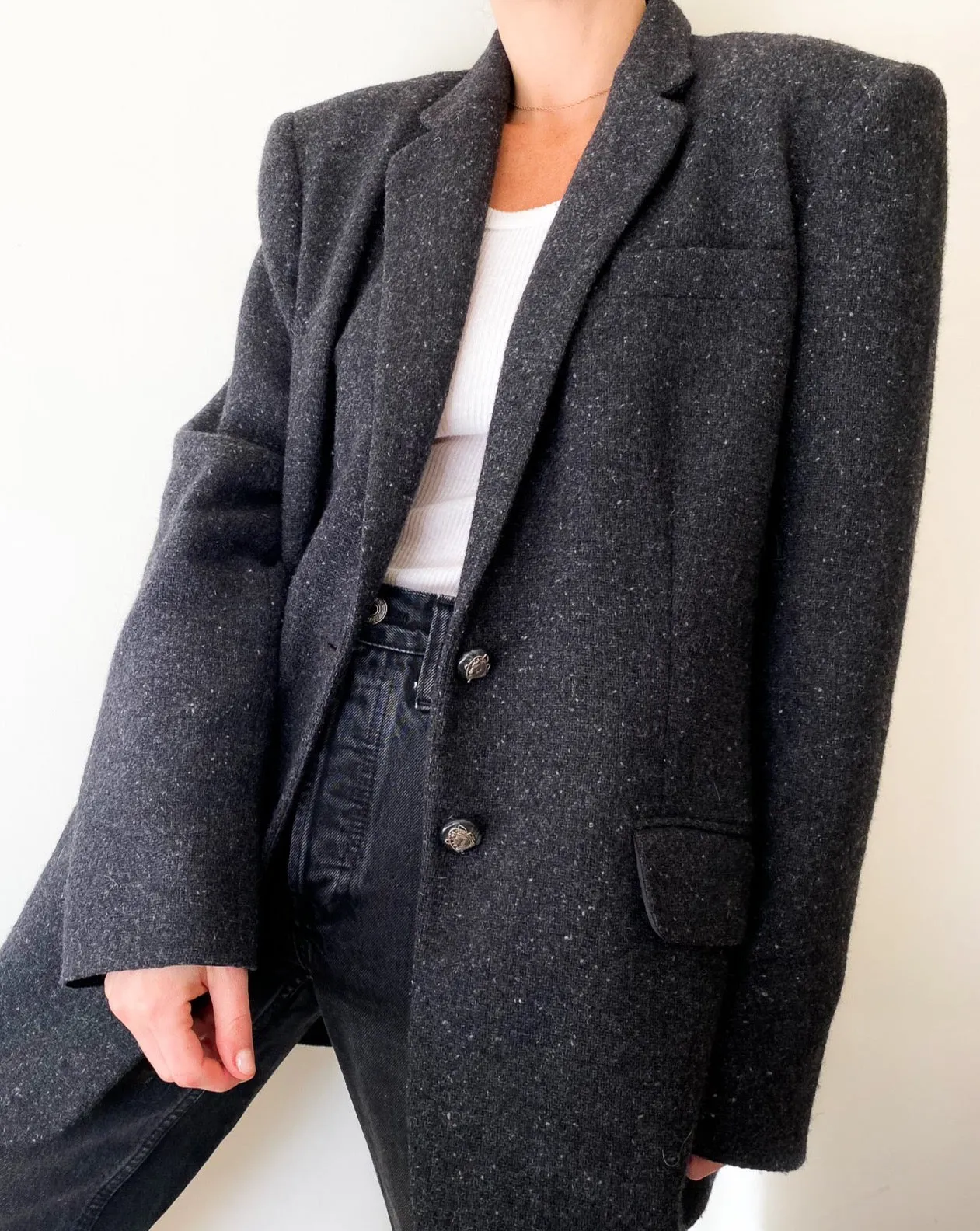 Vintage Ralph Lauren Charcoal Wool Blazer