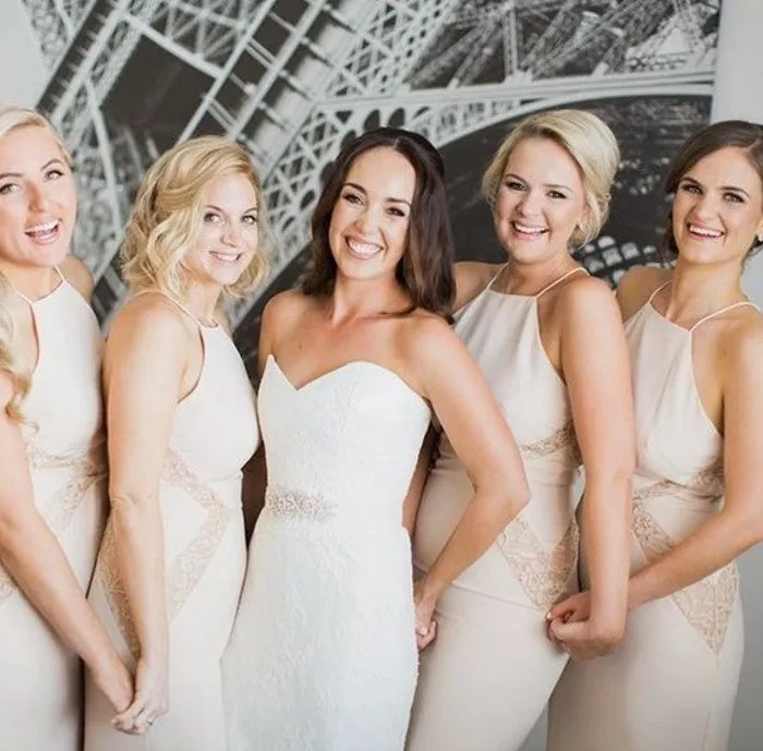 Vintage Simple Halter Bridesmaid Dress