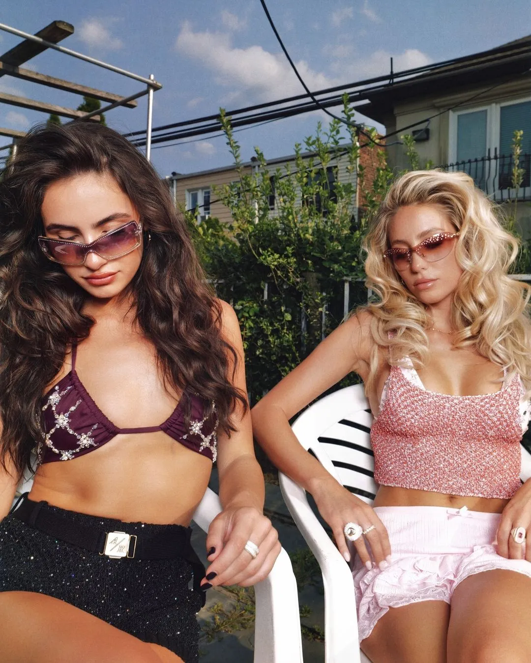 Violet Halter Hand Embroidered Plum Bikini Top