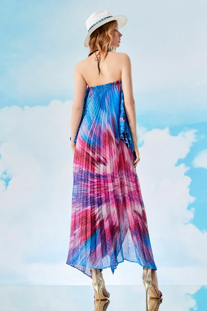 Violet Opaline Halter Maxi Dress