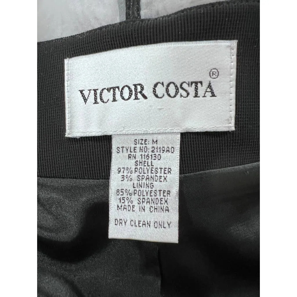 Vtg Victor Costa Stunning Black & White Evening jacket Wavy Lines Sz M 90s