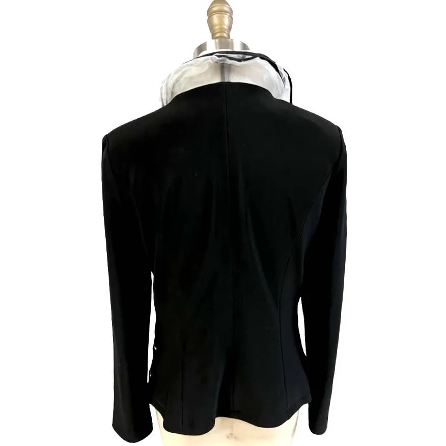 Vtg Victor Costa Stunning Black & White Evening jacket Wavy Lines Sz M 90s
