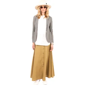 W Stand Up Collar Pique Blazer, Light Grey