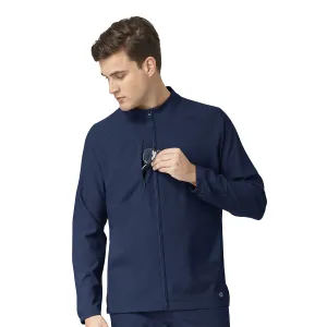 W123 8355 Men's Zip Front Warm Up Jacket Navy