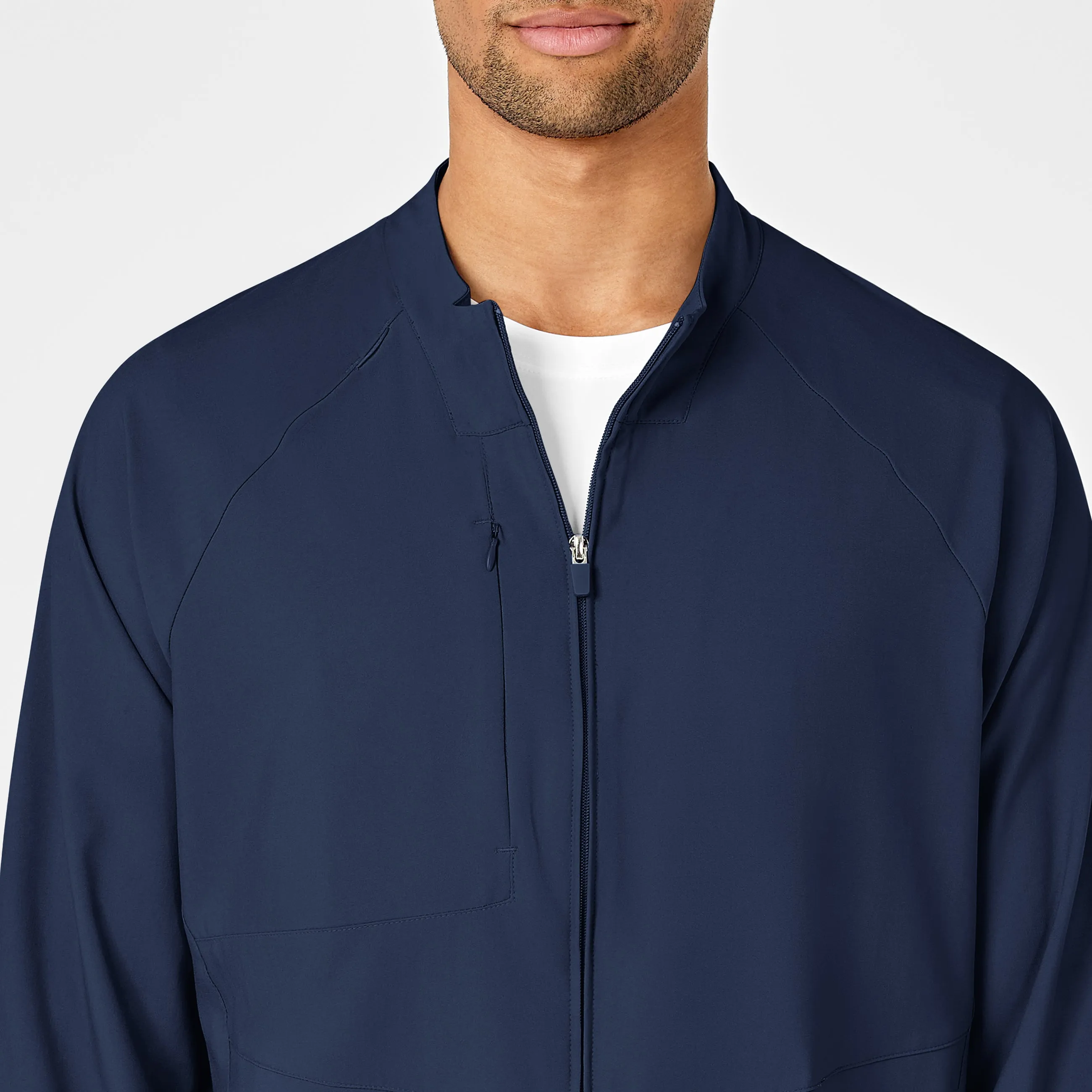 W123 8355 Men's Zip Front Warm Up Jacket Navy
