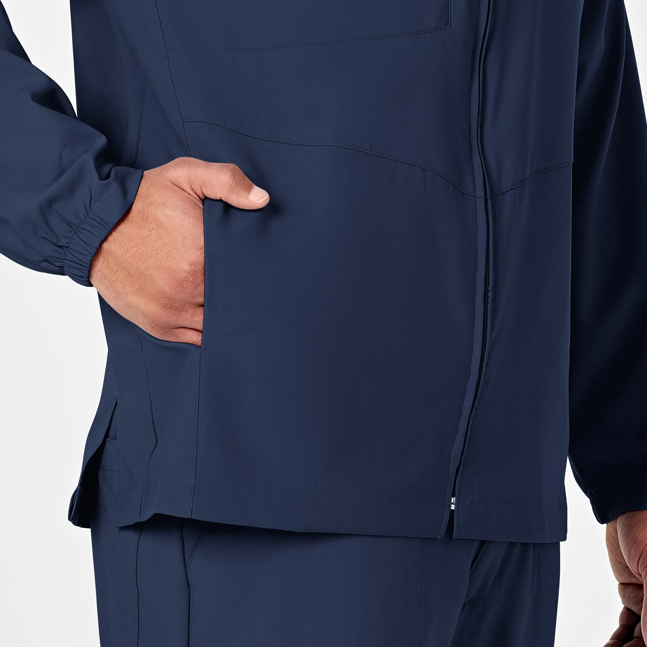 W123 8355 Men's Zip Front Warm Up Jacket Navy