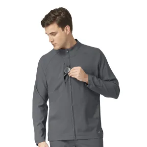 W123 8355 Men's Zip Front Warm Up Jacket Pewter
