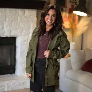 Washed Star Print Utilitarian Jacket
