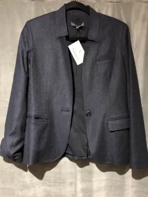 Waverly Grey Navy Wool/Cashmere Collarless Blazer