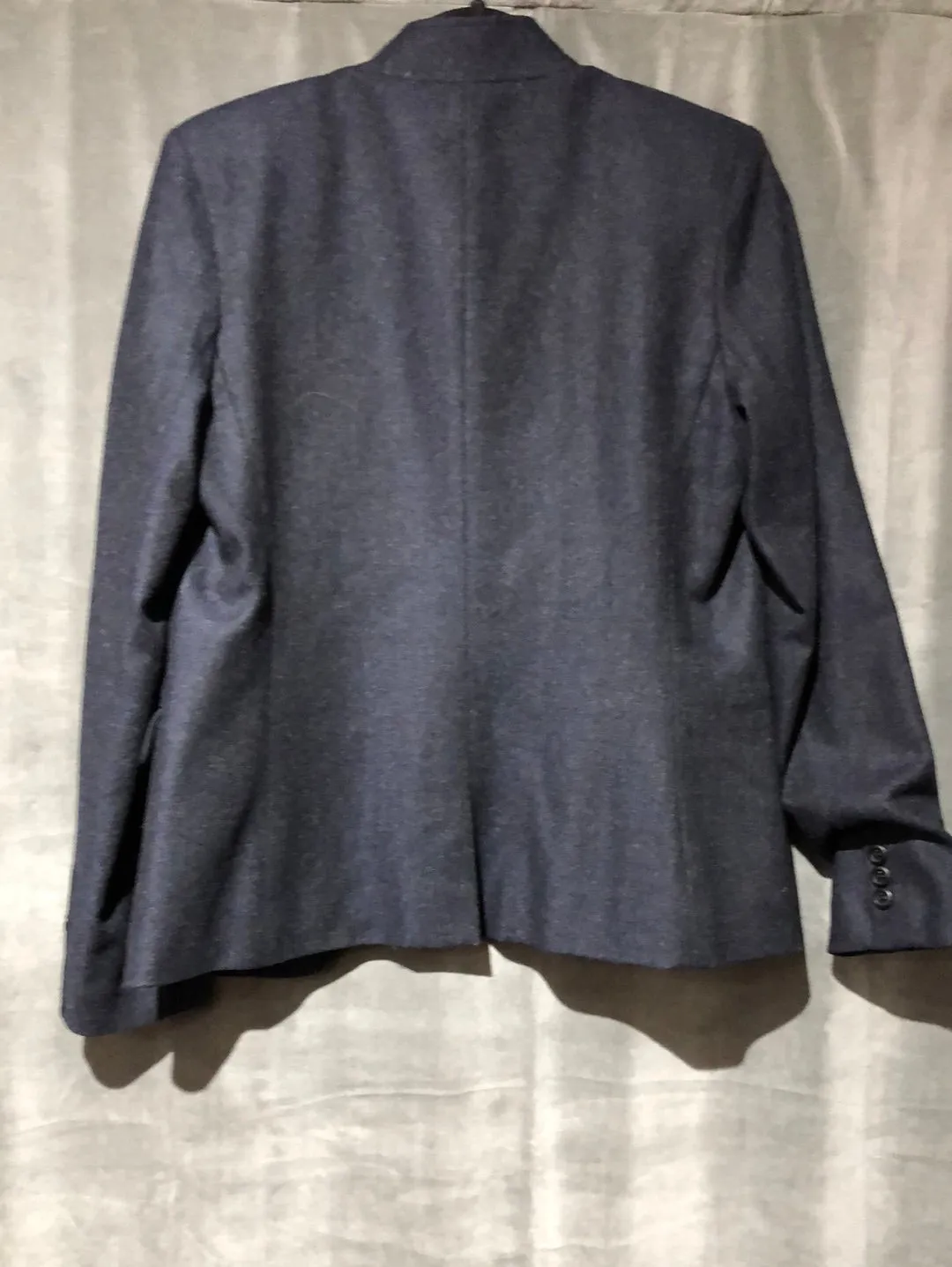 Waverly Grey Navy Wool/Cashmere Collarless Blazer