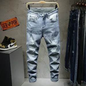 West Louis™ Ripped Distressed Brand Men Jeans