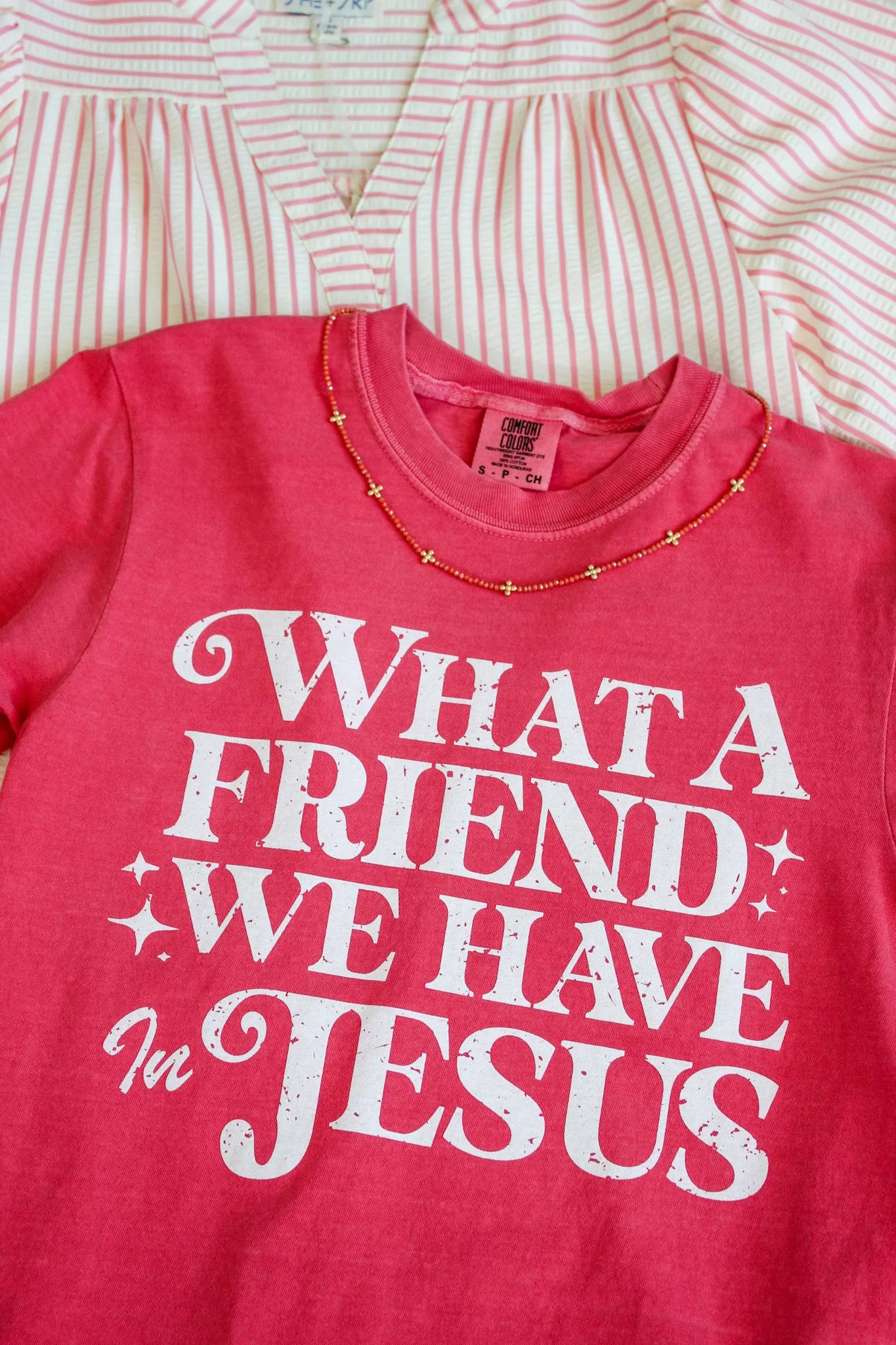 What A Friend We Have In Jesus Graphic Tee • Red