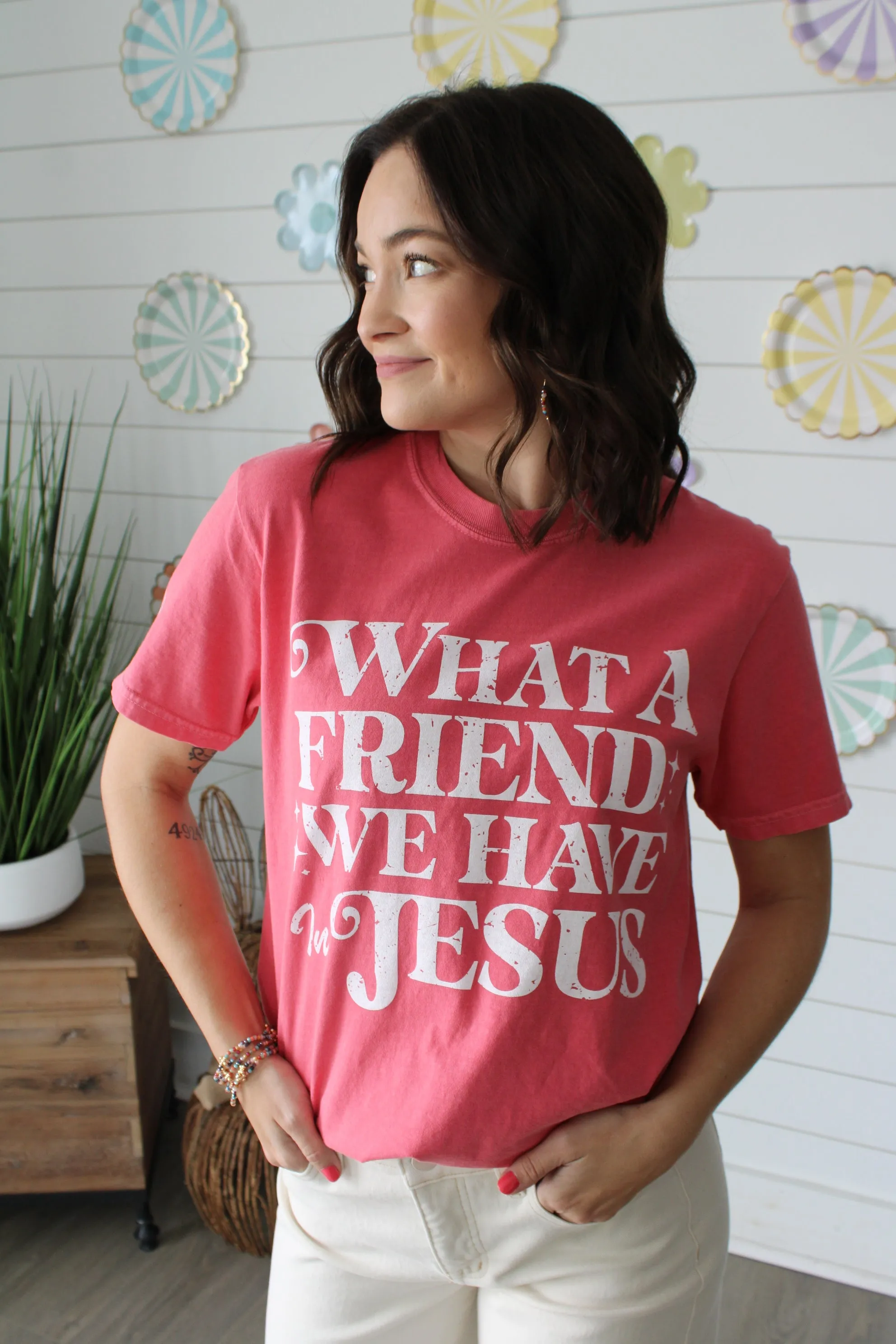 What A Friend We Have In Jesus Graphic Tee • Red