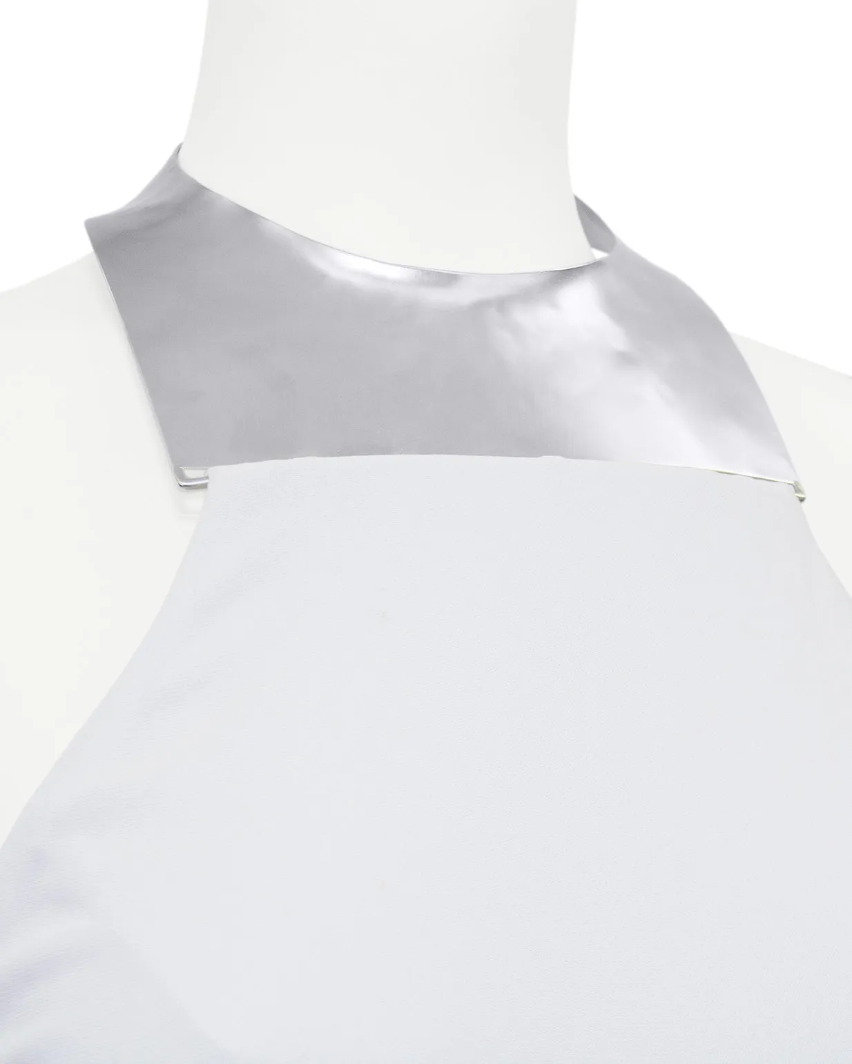 White Gown by Robert Lee Morris with Silvertone Neckplate from 1994