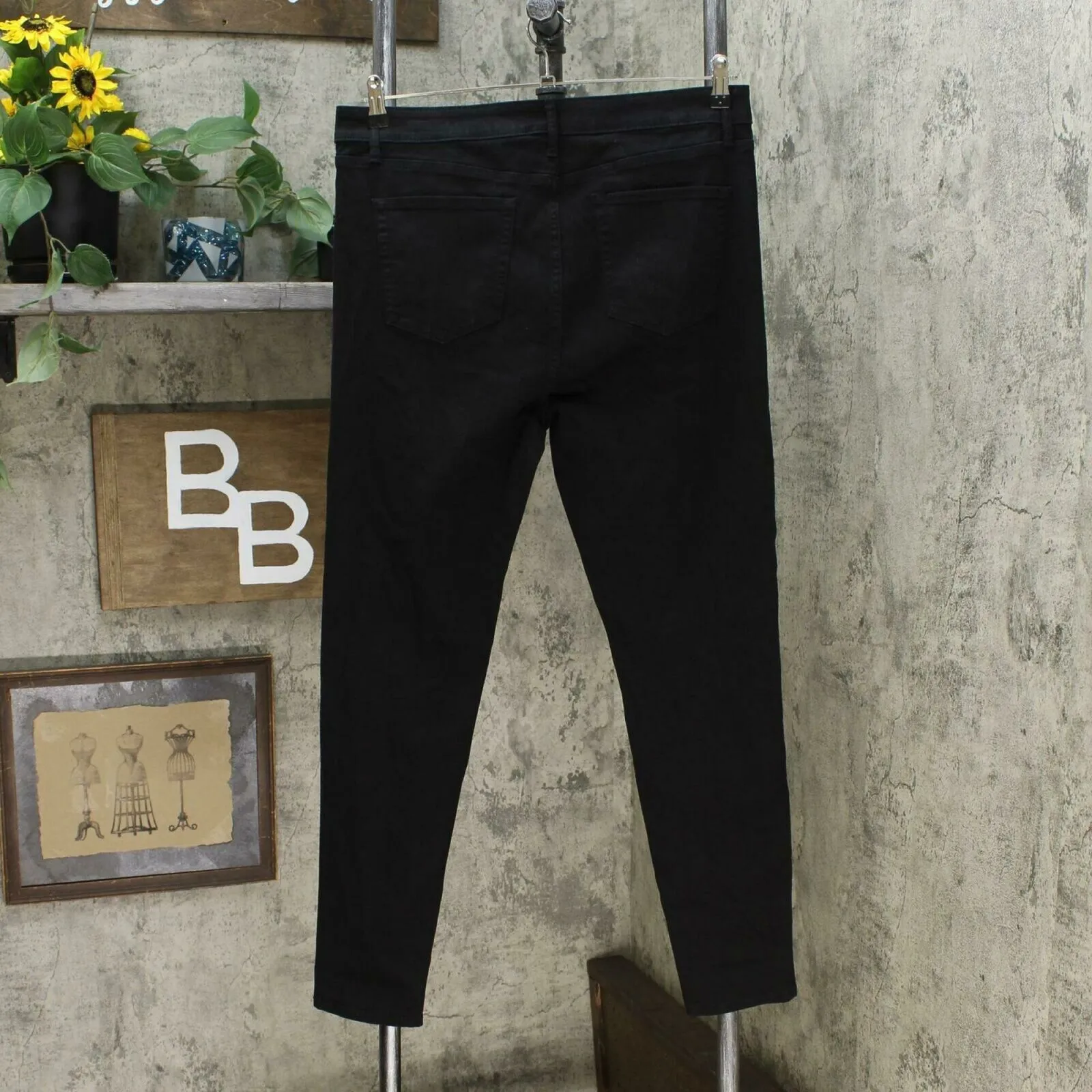 Wild Fable Women's High Rise Distressed Skinny Jeans Black 14