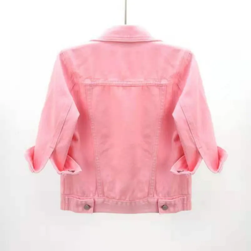 Women Colorful Denim Jacket