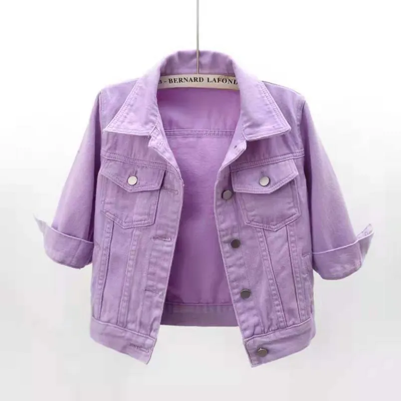 Women Colorful Denim Jacket