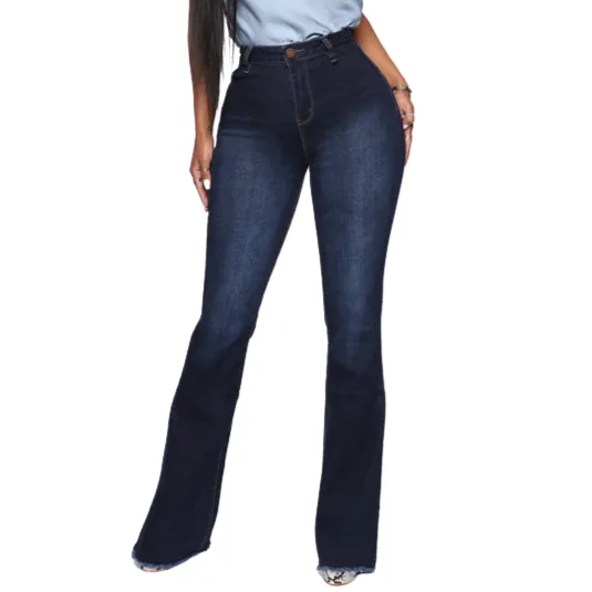 Women Elasticity Skinny Flare Bell Bottom Jeans Bootcut Jeans
