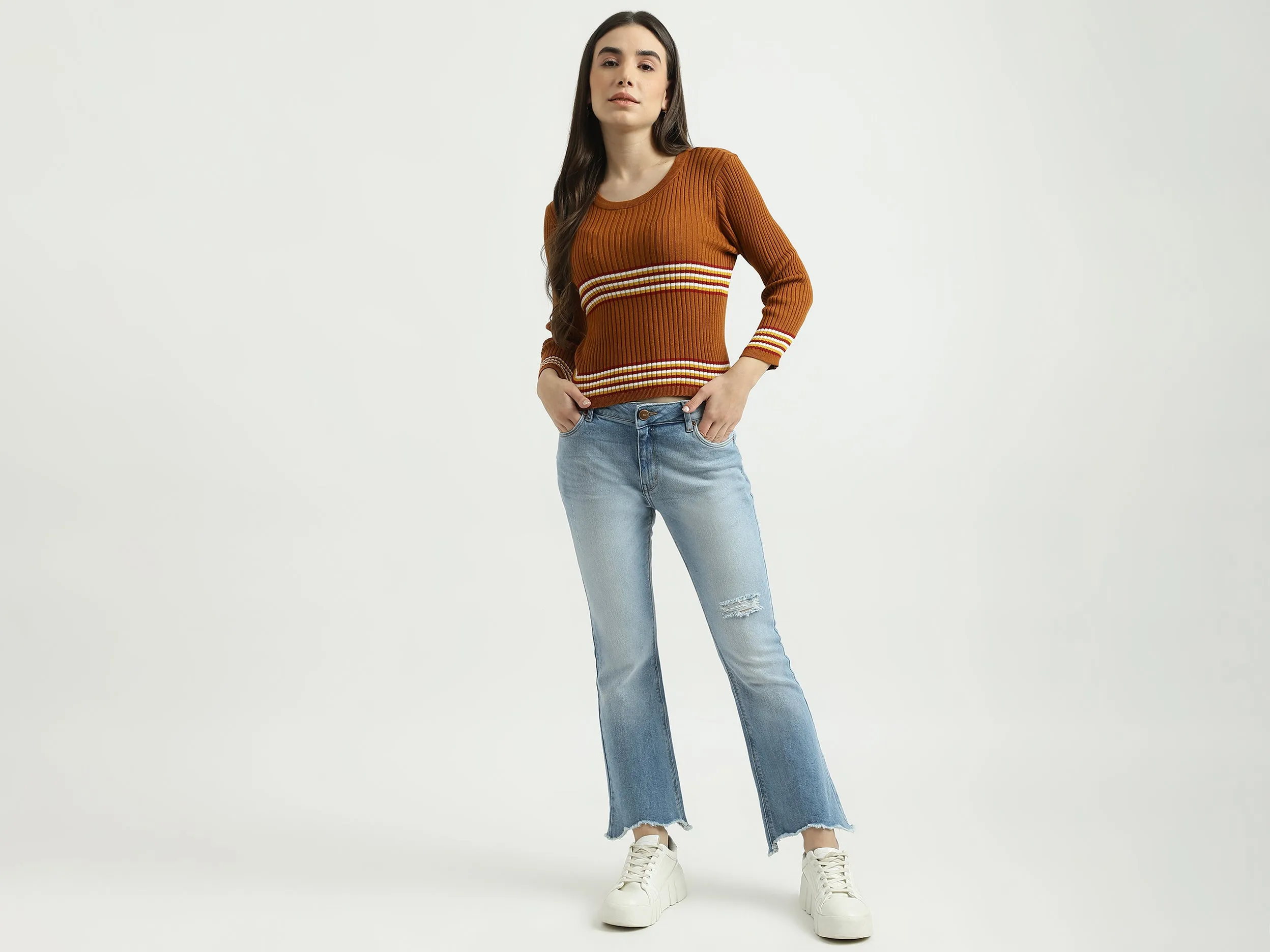 Women Solid Boot Cut Jeans