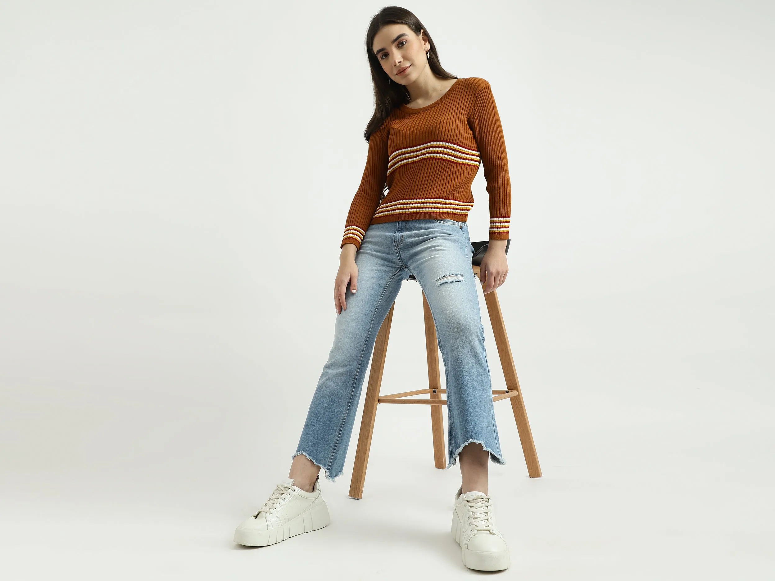 Women Solid Boot Cut Jeans