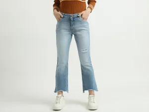 Women Solid Boot Cut Jeans
