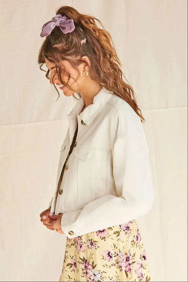 Women White Solid Jacket