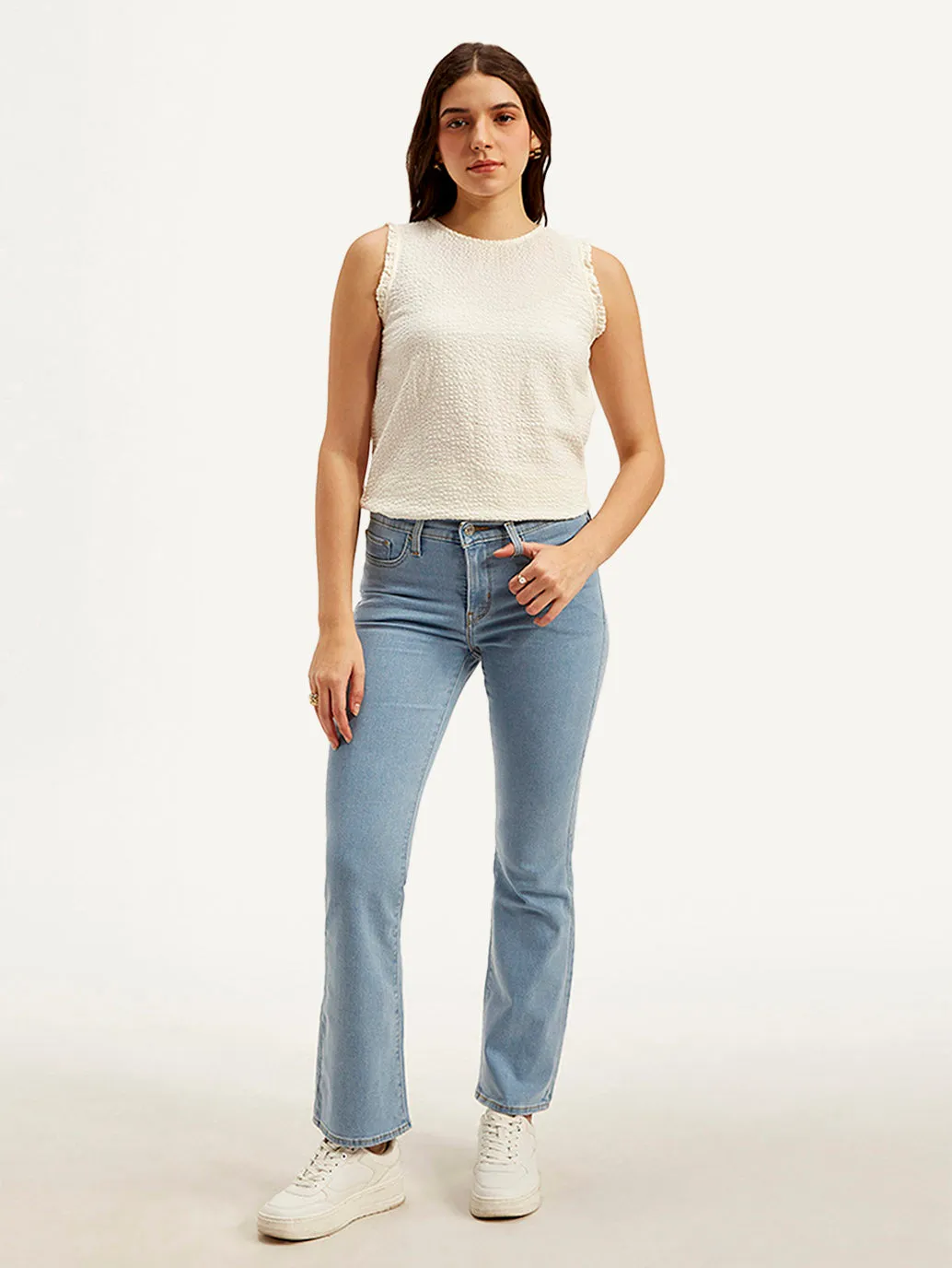 Women's 315 Light Blue Bootcut Fit Mid Rise Jeans