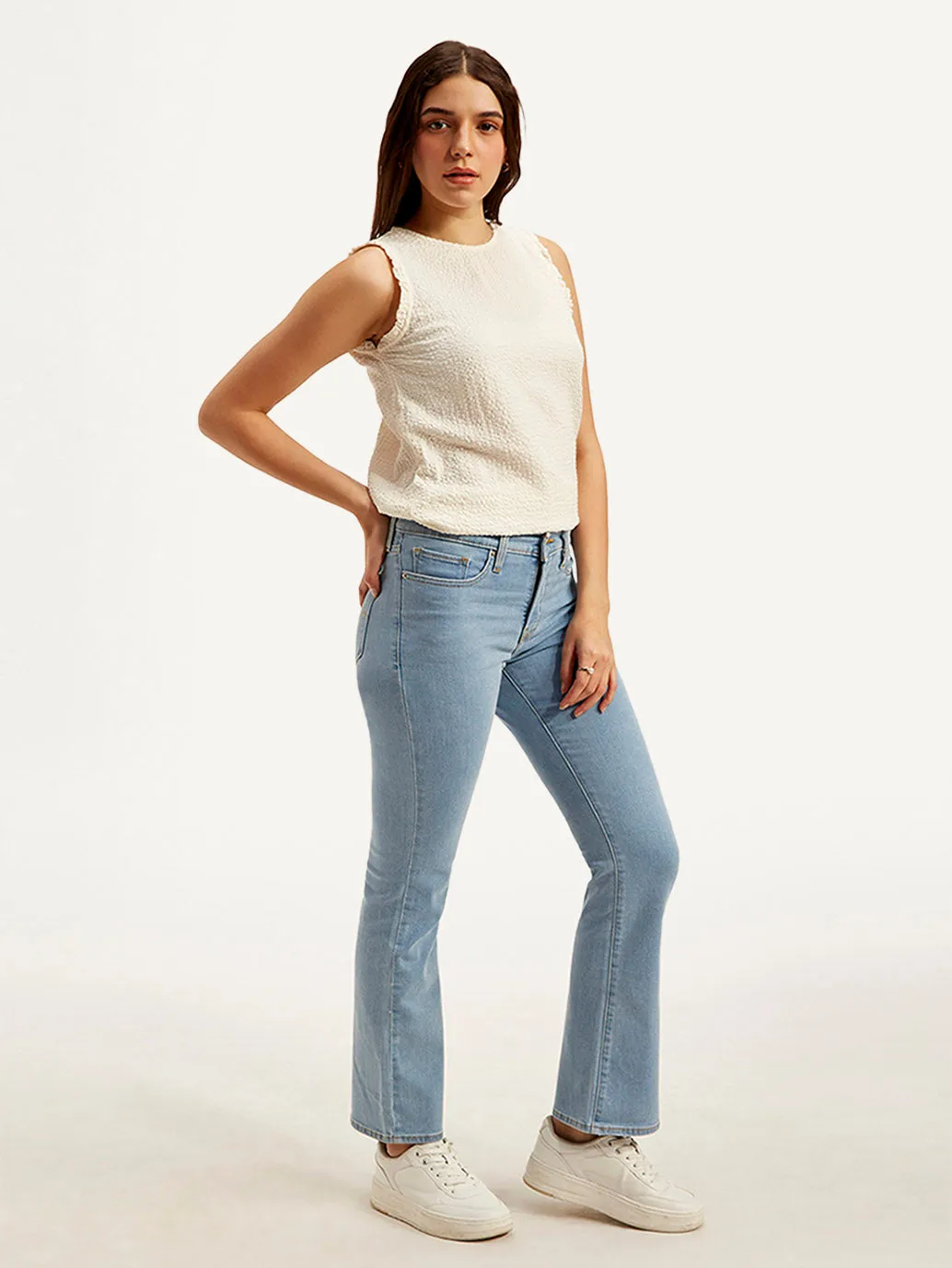 Women's 315 Light Blue Bootcut Fit Mid Rise Jeans