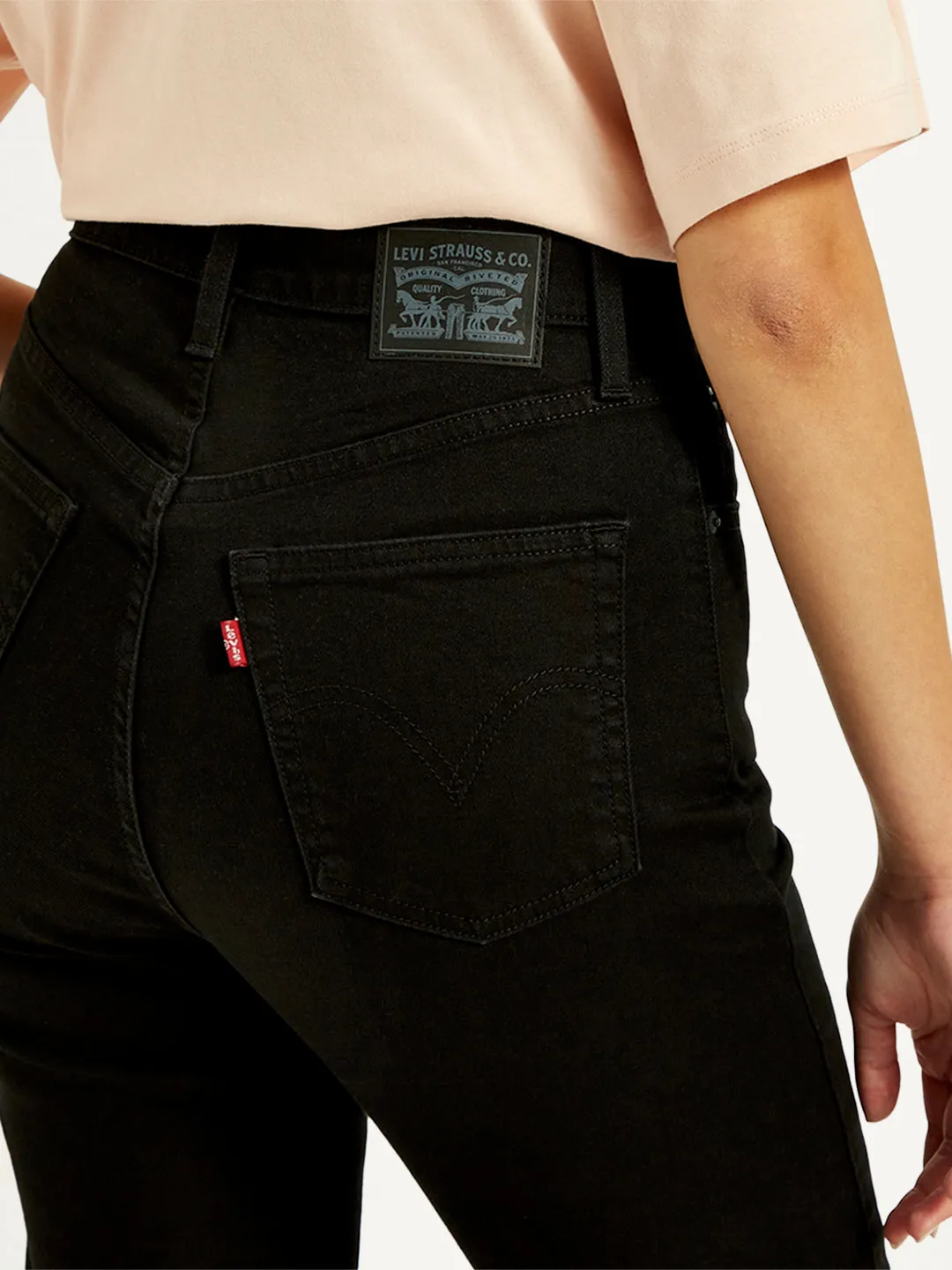 Women's Black Bootcut Fit High Rise Jeans
