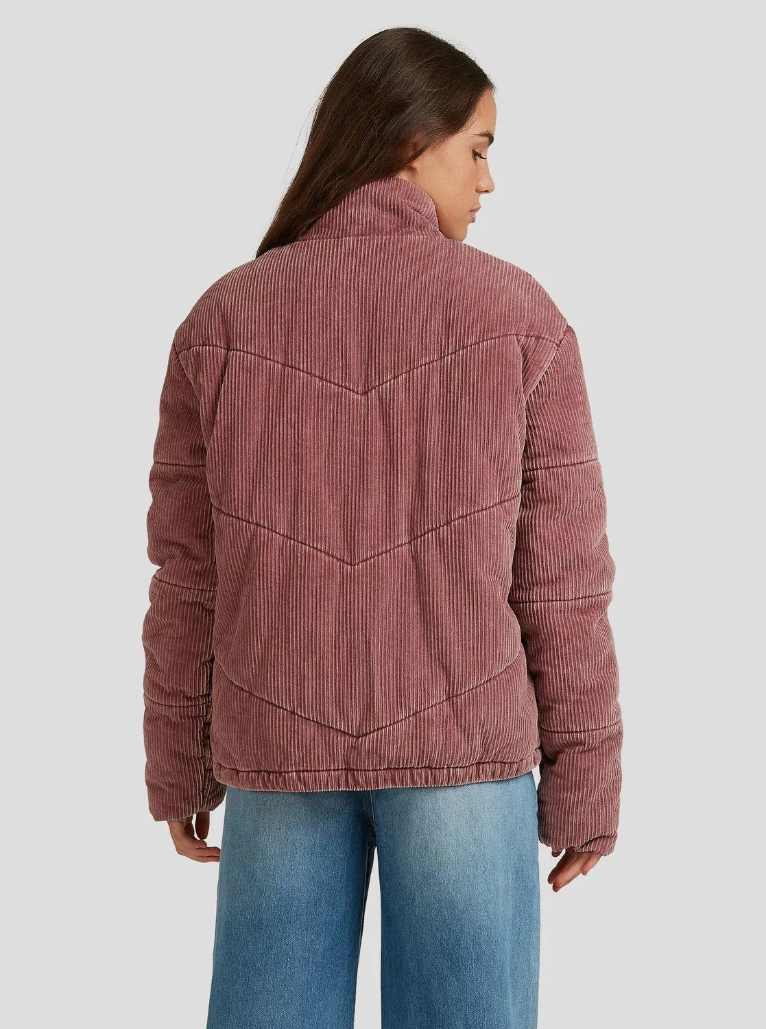 Womens Cross The Line Corduroy Puffer Jacket