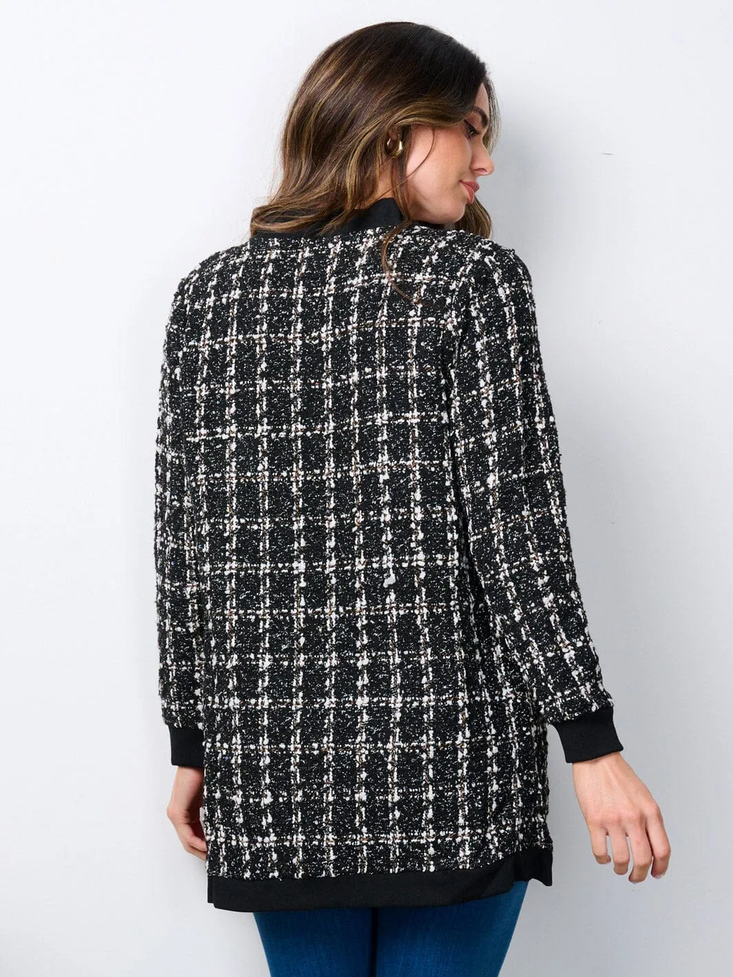 WOMEN'S LONG SLEEVE FRONT POCKETS BUTTON CLOSURE CARDIGAN