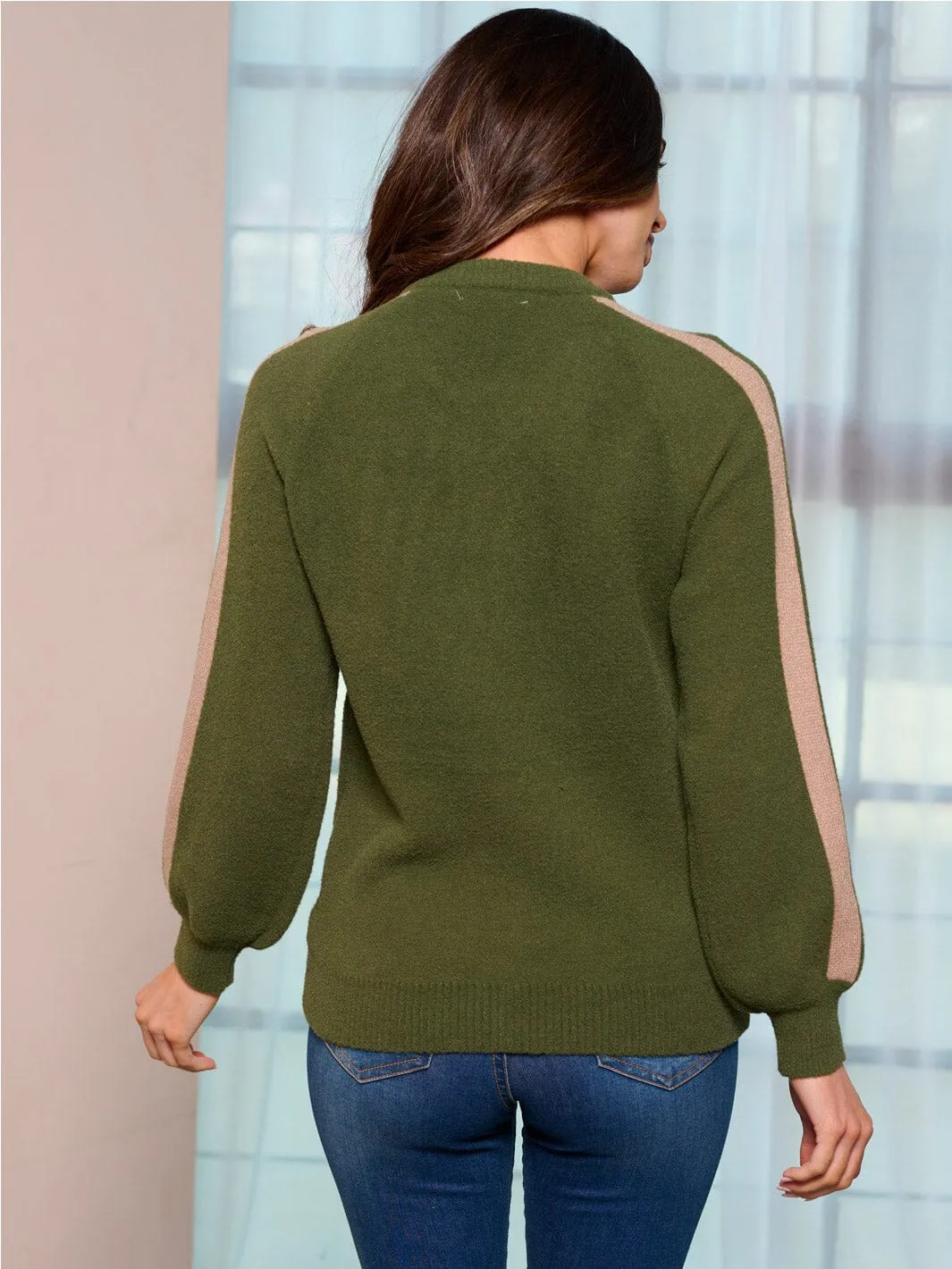 WOMEN'S LONG SLEEVE FRONT POCKETS ZIP UP SWEATER CARDIGAN