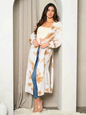 WOMEN'S LONG SLEEVE TIE DYE CARDIGAN