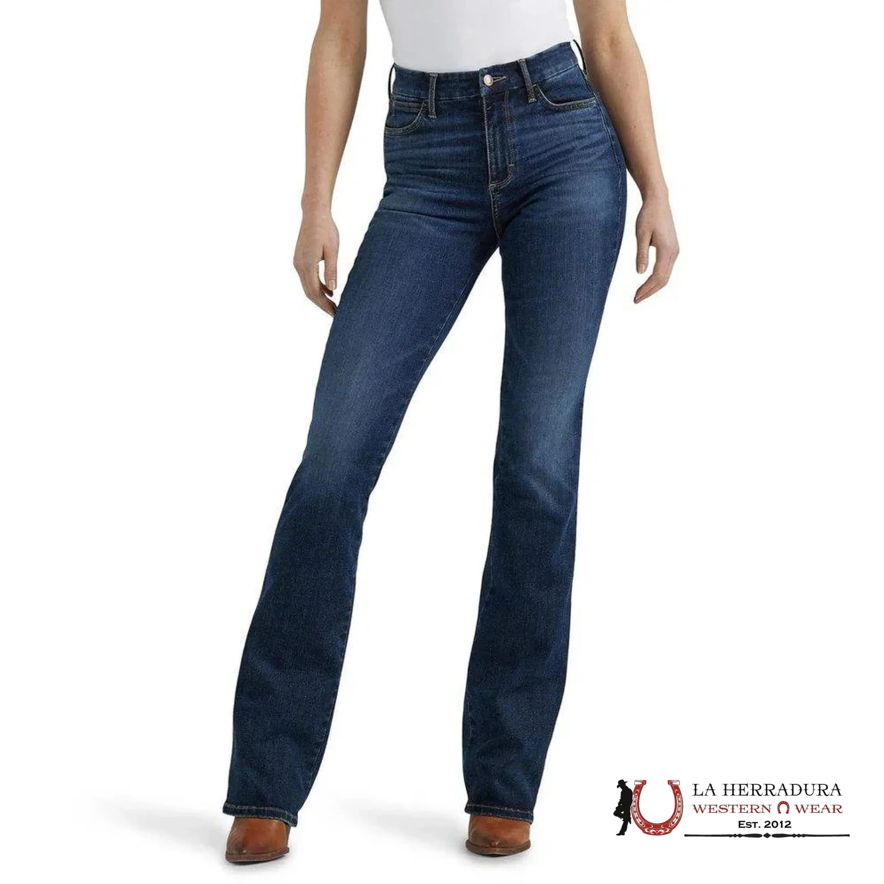 WOMENS WRANGLER BESPOKE BOOTCUT JEANS DARK WASH