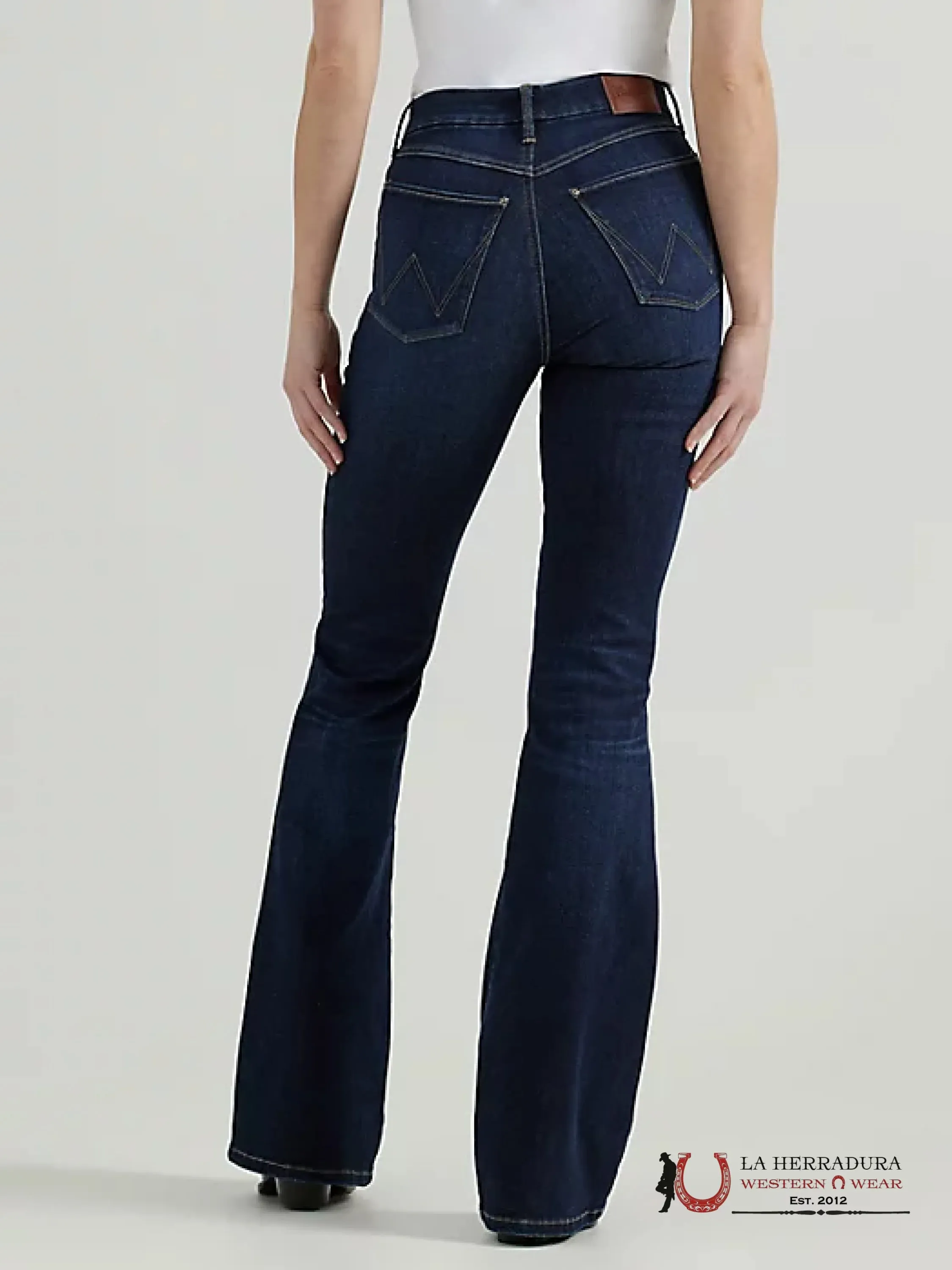 WOMENS WRANGLER BESPOKE FLARE JEANS DARK WASH