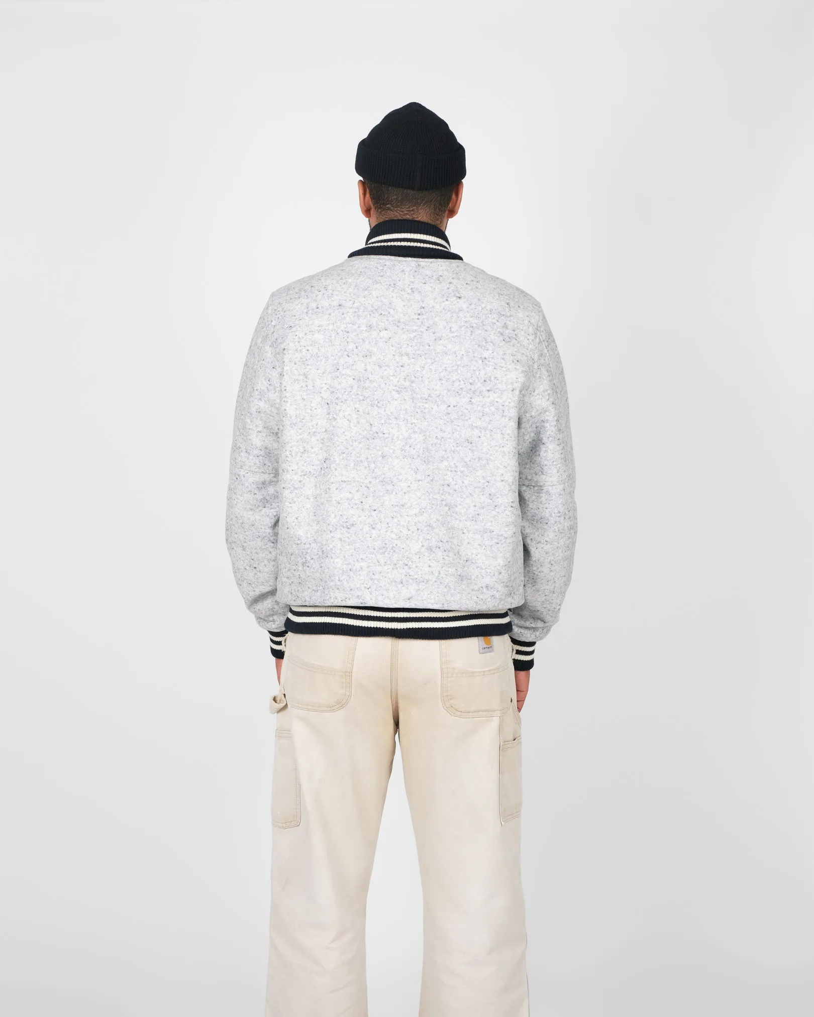 Wool Club Jacket - Natural / Navy Heather