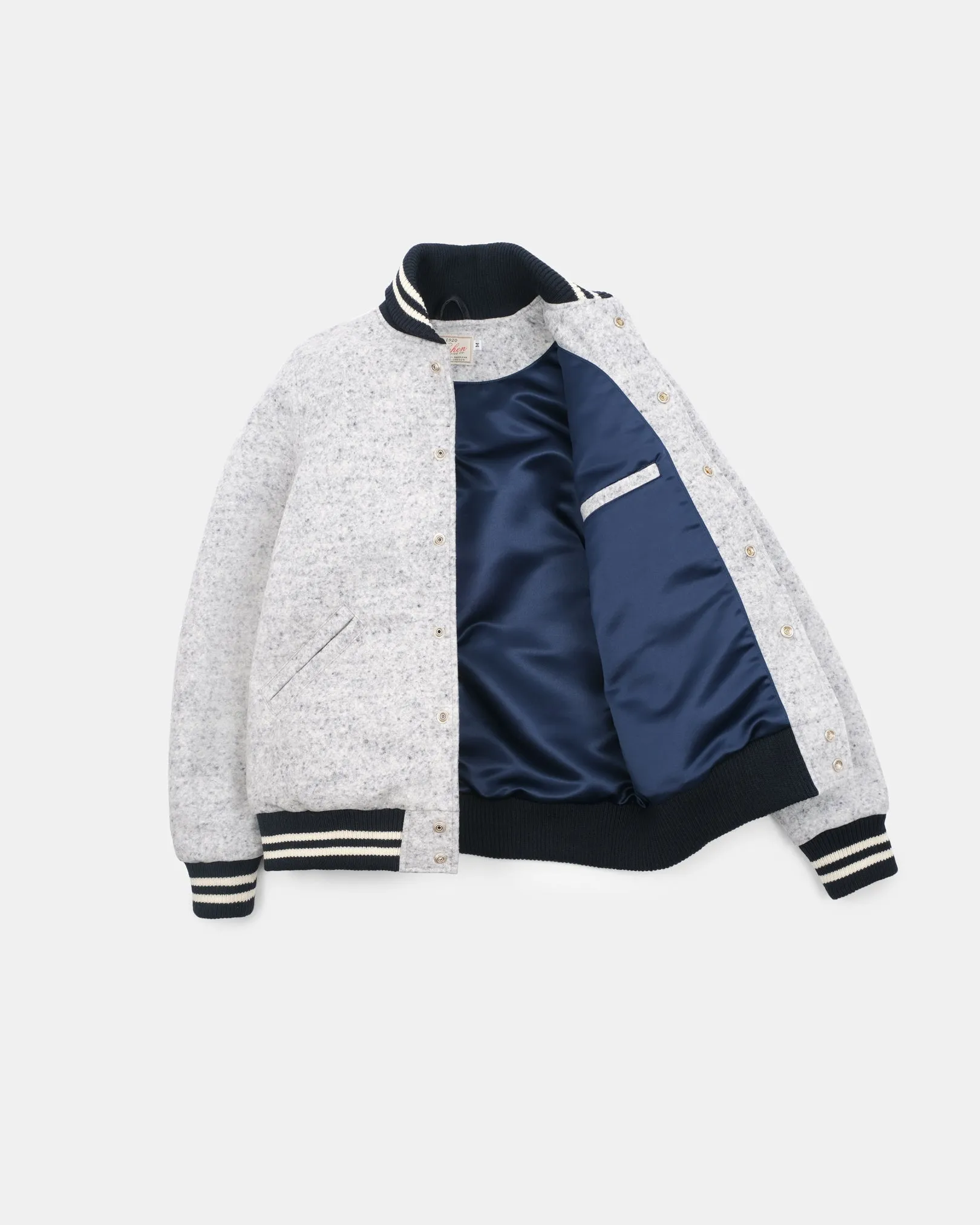 Wool Club Jacket - Natural / Navy Heather