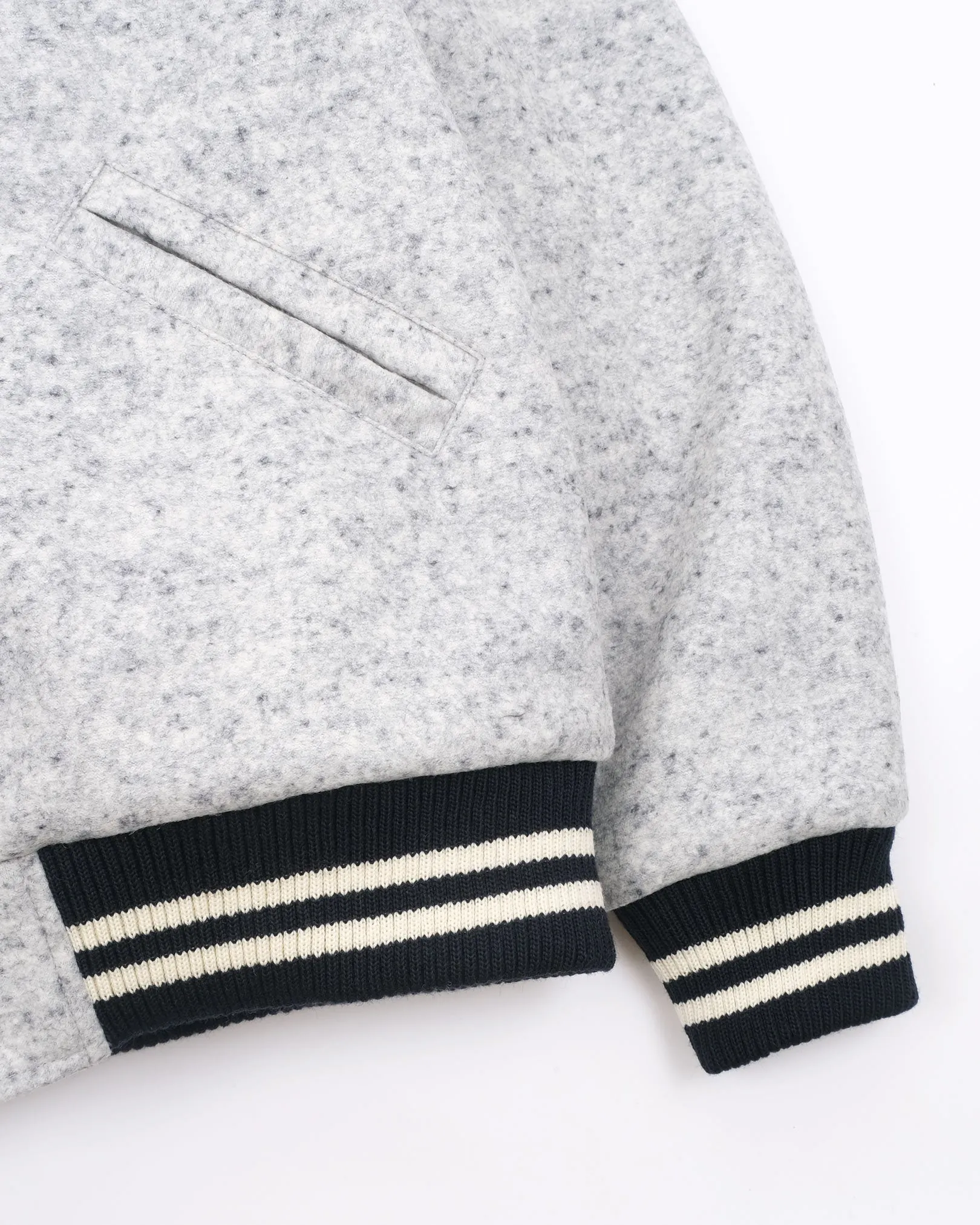 Wool Club Jacket - Natural / Navy Heather