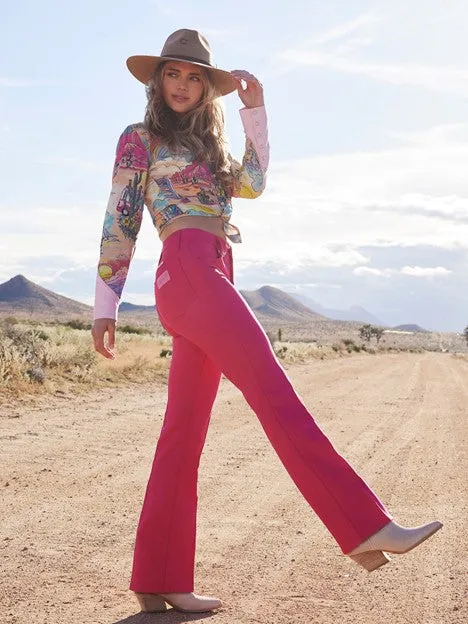 Wrangler Women's Barbie Pink High Rise Wrancher Pant