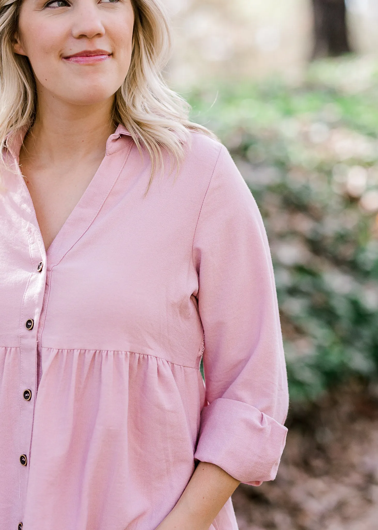 X Pink Corduroy Top