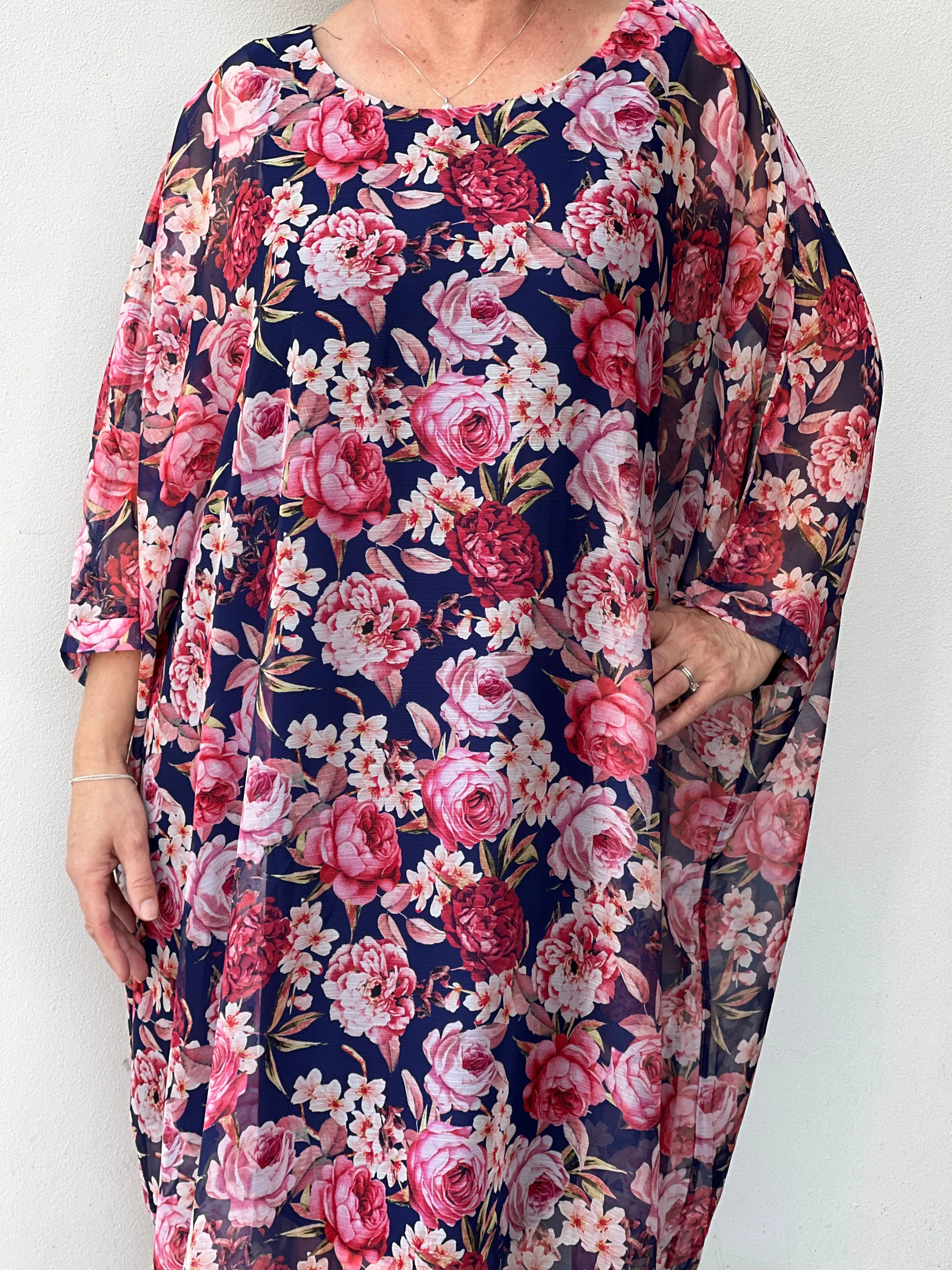 Xia Navy Floral Dress