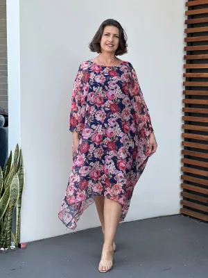 Xia Navy Floral Dress